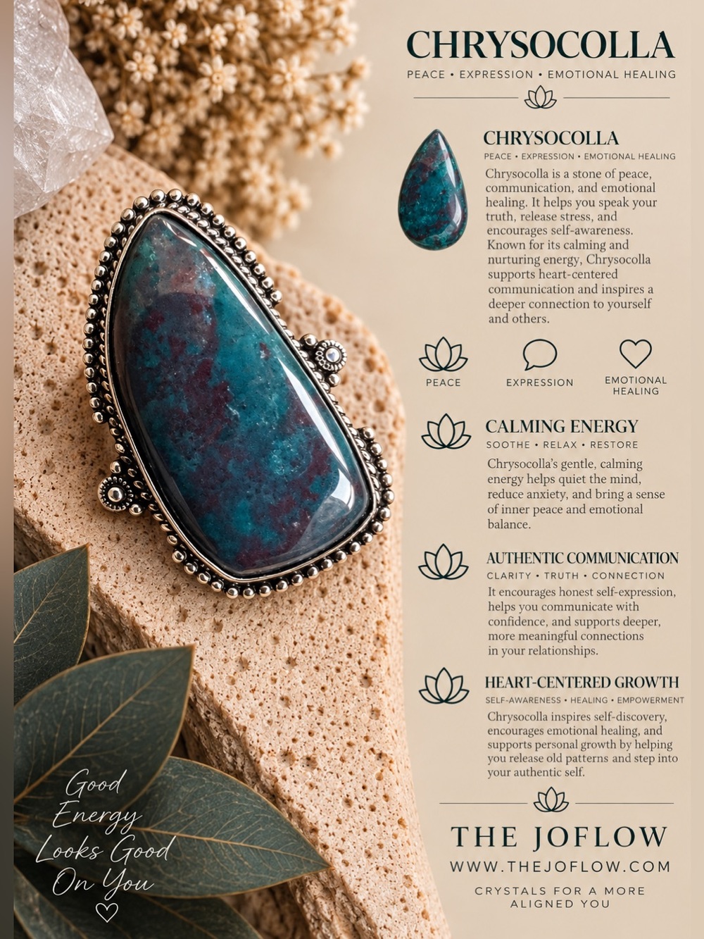 925 Heart Centered Growth Chrysocolla Ring 9